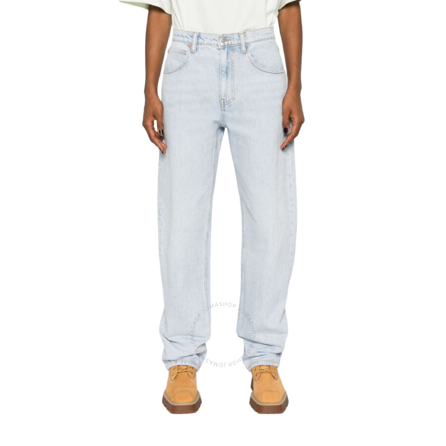 Alexander Wang T T By Alexander Wang Logo-patch High-rise Tapered Cotton Jeans