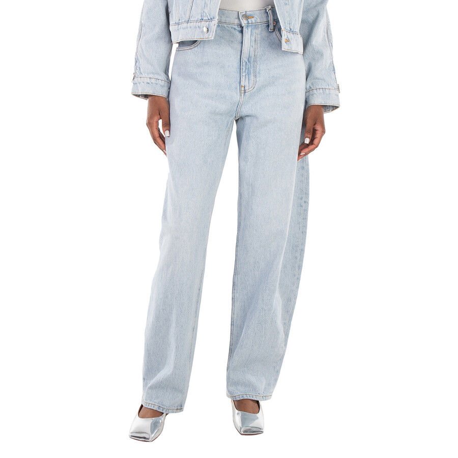 Logo-Patch High-Rise Tapered Cotton Jeans