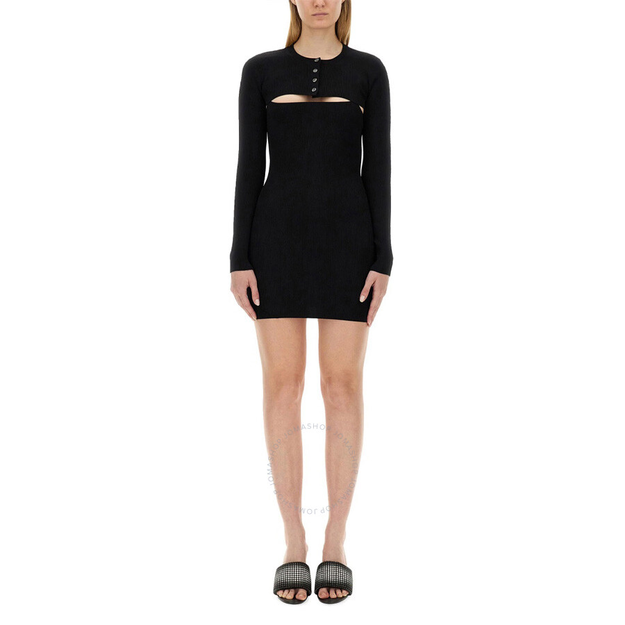 Alexander Wang T T By Alexander Wang Mini Dress With Cropped Cardigan In Black
