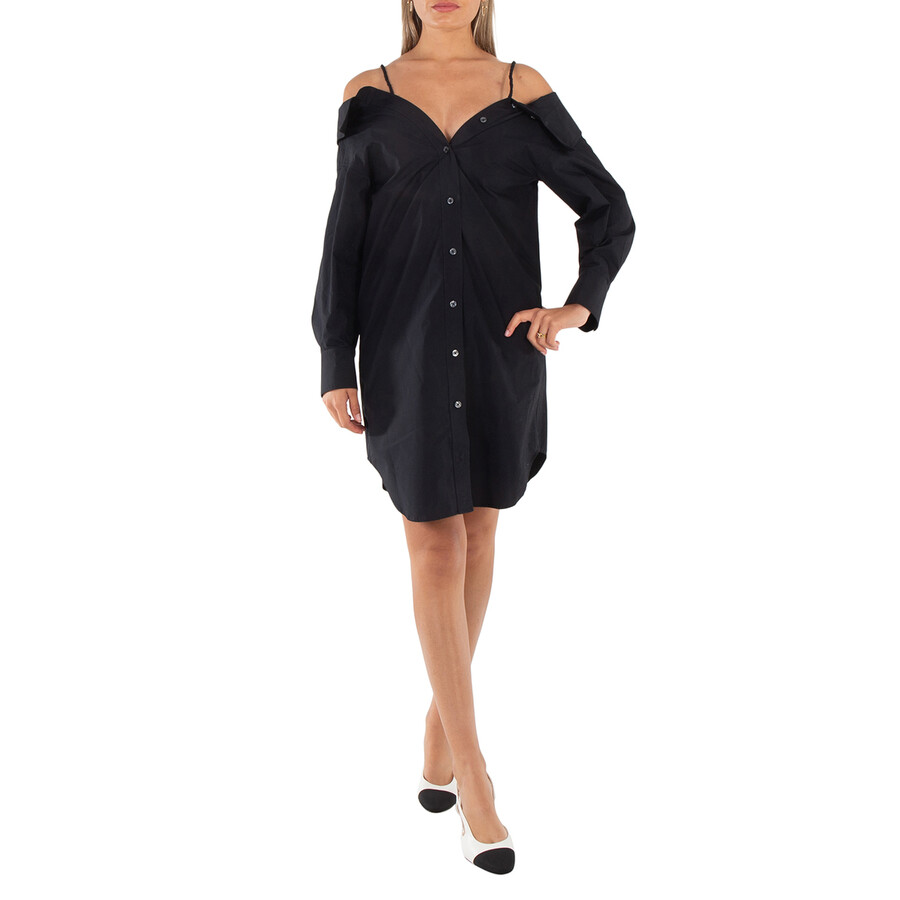 T By Alexander Wang Off-Shoulder Shirt Dress, Size 6