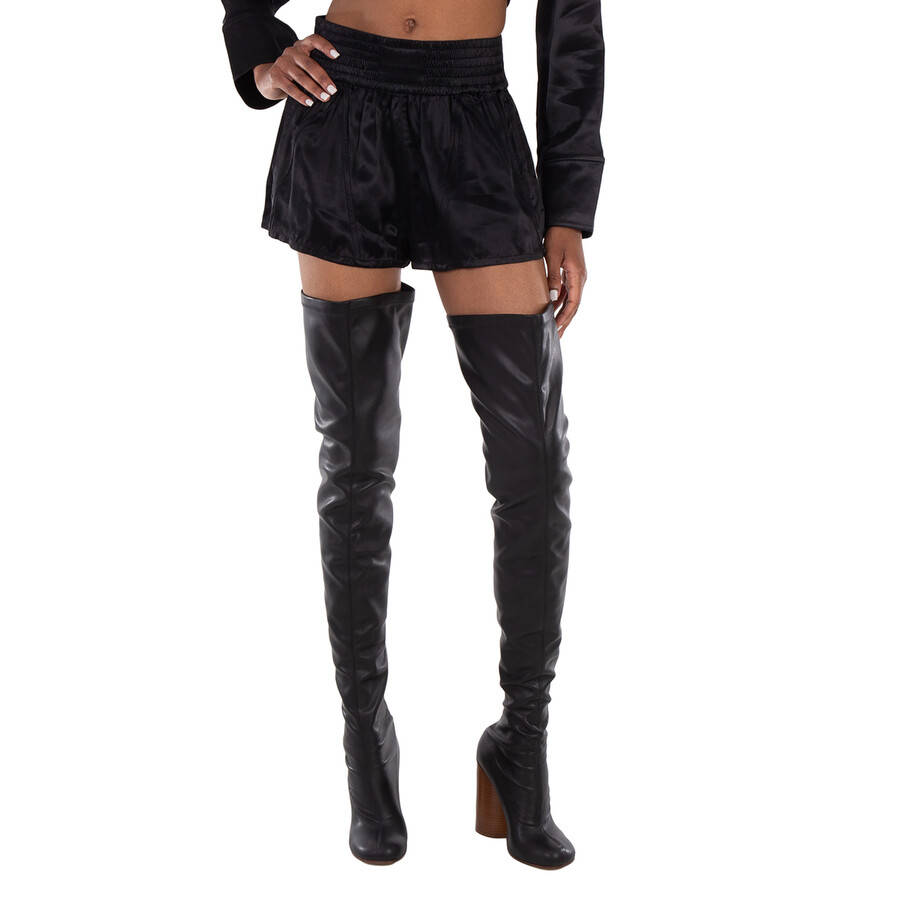 Wide-Waistband Mini Shorts