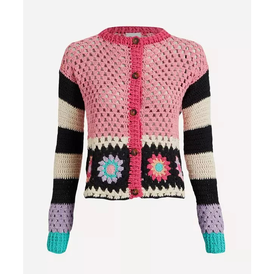 Tach Clothing Ladies Multicolor Melody Crochet Cardigan, Size Medium MELODY Apparel