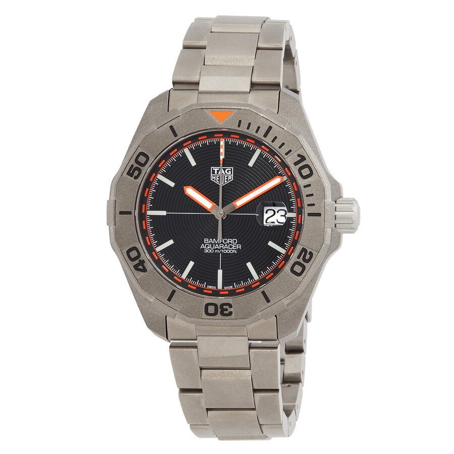 Shop Tag Heuer Aquaracer Automatic Black Dial Men's Watch Way208f.bf0638 In Aqua / Black / Orange