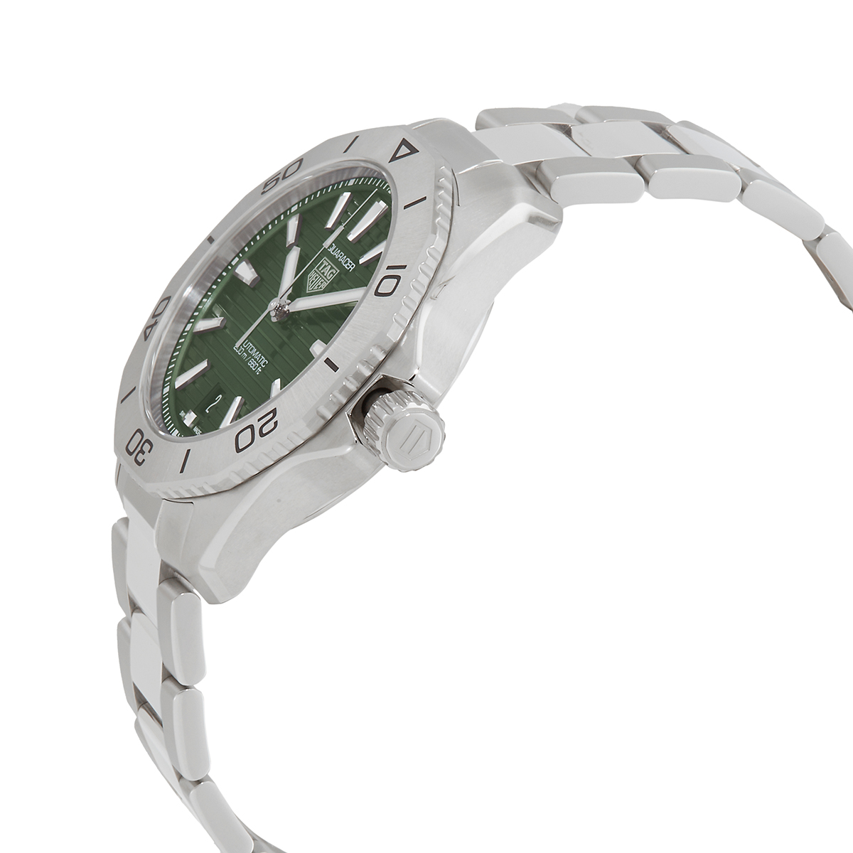 Tag Heuer Aquaracer Professional 200 Automatic Green Dial Silver Steel Strap Watch for Men - WBP2115.BA0627