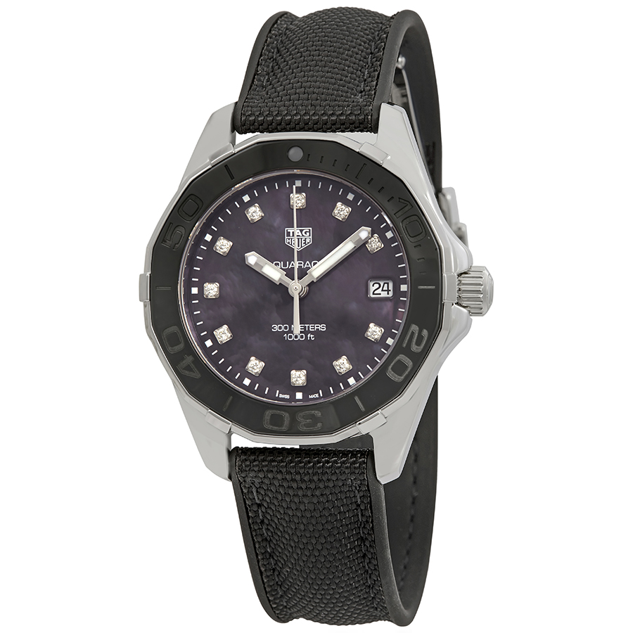 Tag Heuer Aquaracer Black Mother of Pearl Diamond Dial Ladies Watch WAY131M.FT6092