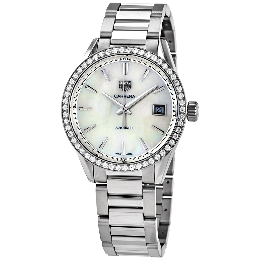 Tag Heuer Carrera Automatic Diamond White Mother of Pearl Dial Ladies Watch WBK2316.BA0652