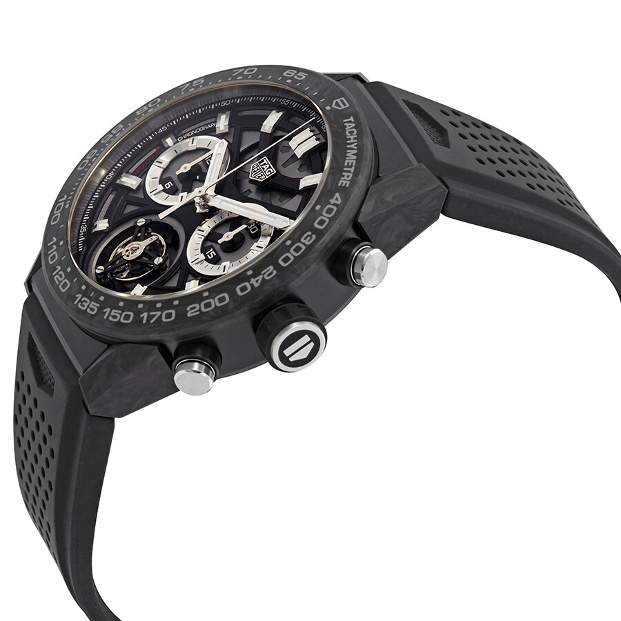 Tag Heuer Carrera 02T Tourbillon Chronograph Automatic Black Dial Men's Watch CAR5A8W.FT6071 
