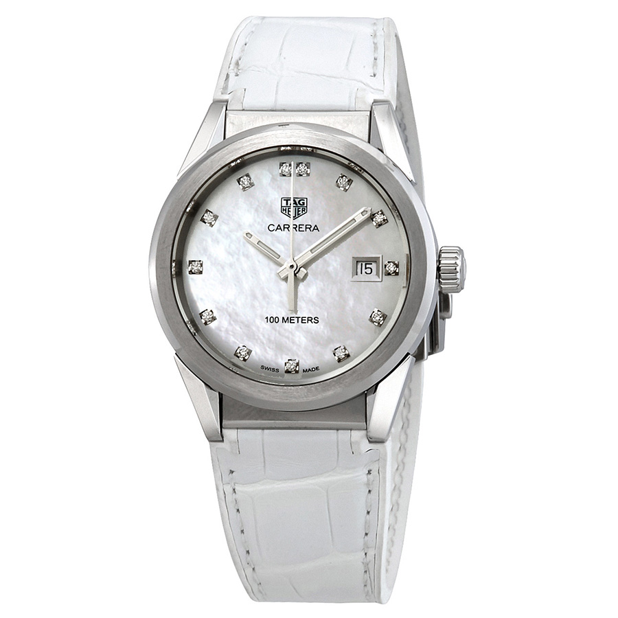 Tag Heuer Carrera Diamond Mother of Pearl Dial Ladies Watch WBG1312.FC6412