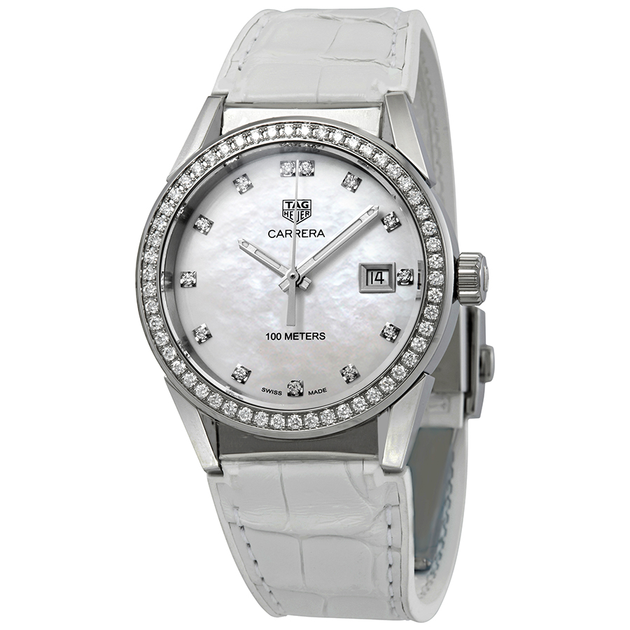 Tag Heuer Carrera Diamond Mother of Pearl Dial Ladies Watch WBG1315.FC6412