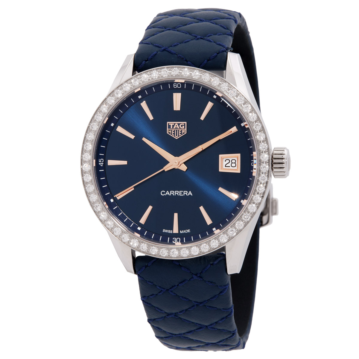 Tag Heuer Carrera Quartz Diamond Blue Dial Ladies Watch WBK1317.FC8259