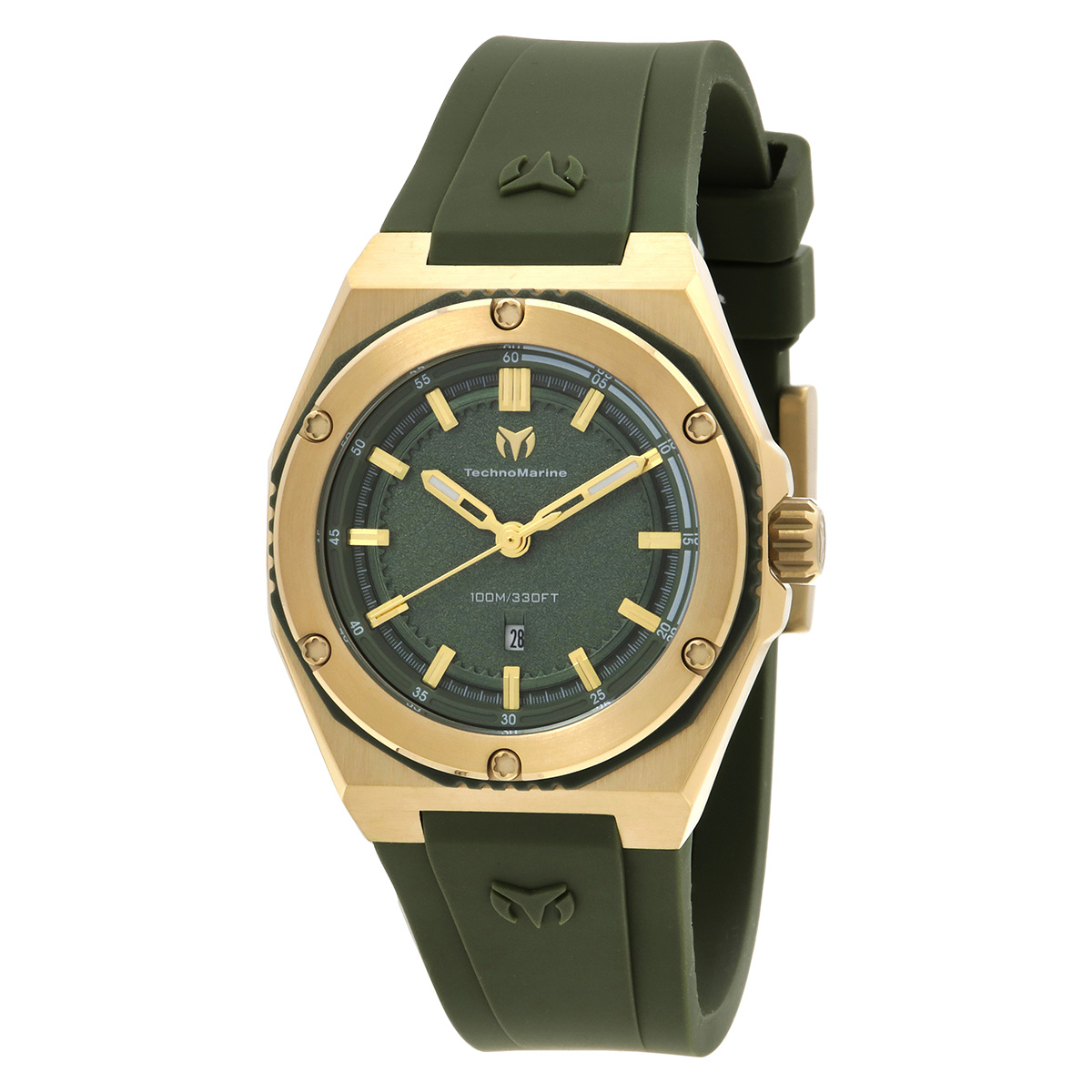 Technomarine Coral Quartz Olive Green Dial Ladies Watch TM-416083