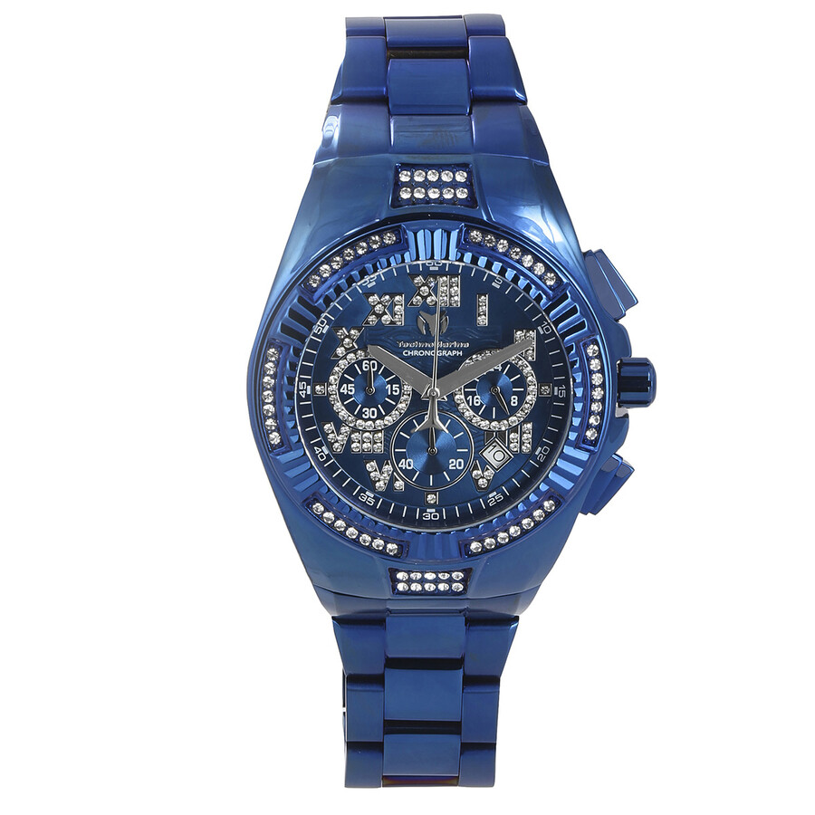 Shop Technomarine Cruise Chronograph Quartz Crystal Blue Dial Men's Watch Tm-121234