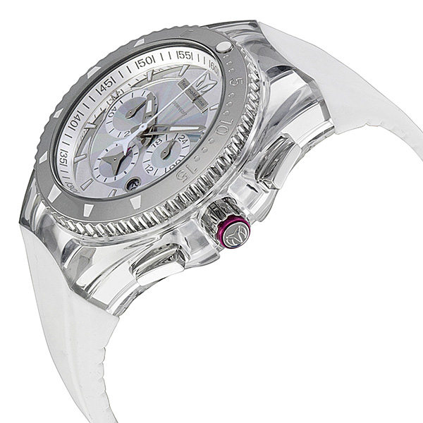 TechnoMarine Cruise Lipstick Chronograph Hologram Dial White Silicone Unisex Watch 112033 