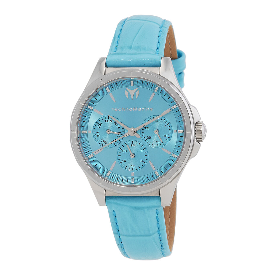 Technomarine MoonSun Date-DayQuartz Light Blue Dial Ladies Watch