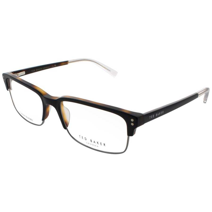 Ted Baker Men's Tortoise Rectangular Eyeglass Frames Tm506