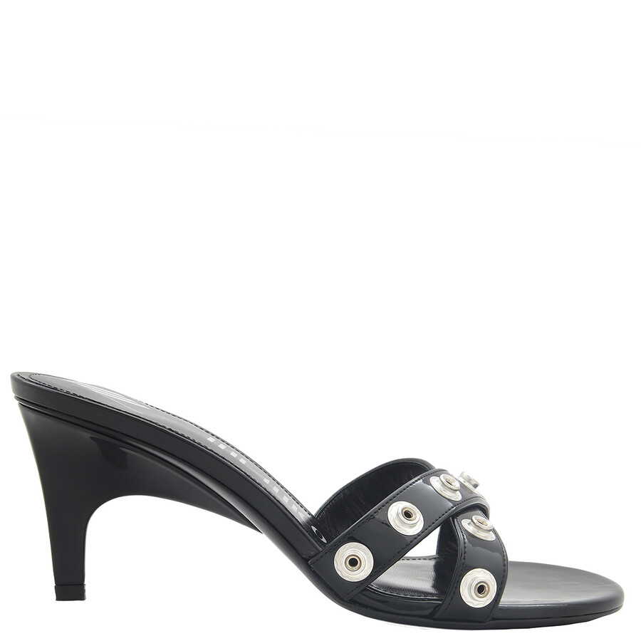 ATTICO THE ATTICO BLACK COSMO ECO-PATENT SANDALS
