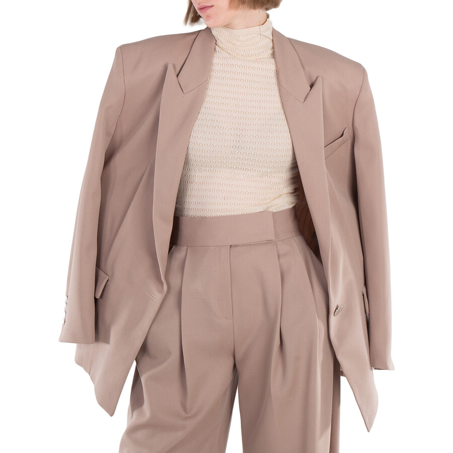 ジャケット THE ATTICO GLEN OVERSIZED BLAZER (241WCG46.W046 198 BEIGE) The Attico Glen Oversize Blazer Jacket, Brand Size 36 ( US