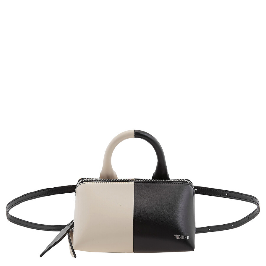 Attico The Ladies Beige / Black Friday Leather Crossbody In Black/beige