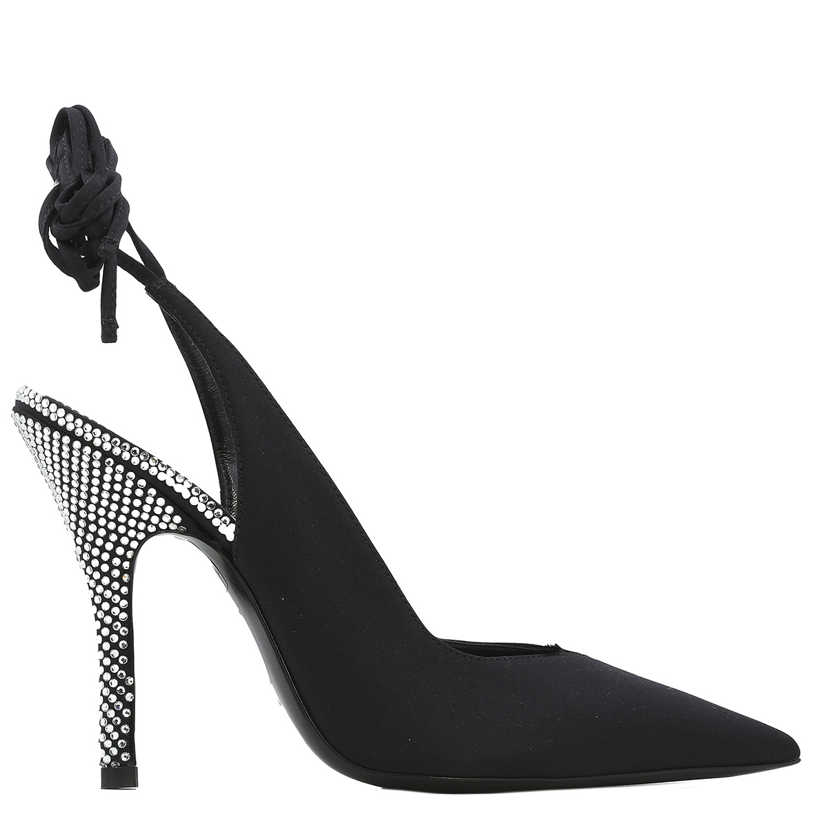 ATTICO Size 6 Black Viscose Blend Jacquard Wrap Around Pumps main image 0