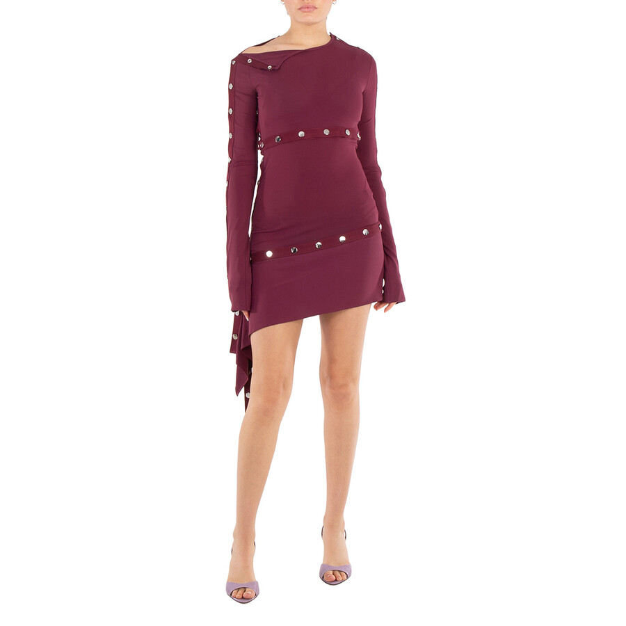 Studded Asymmetric Convertible Round Neck Dress