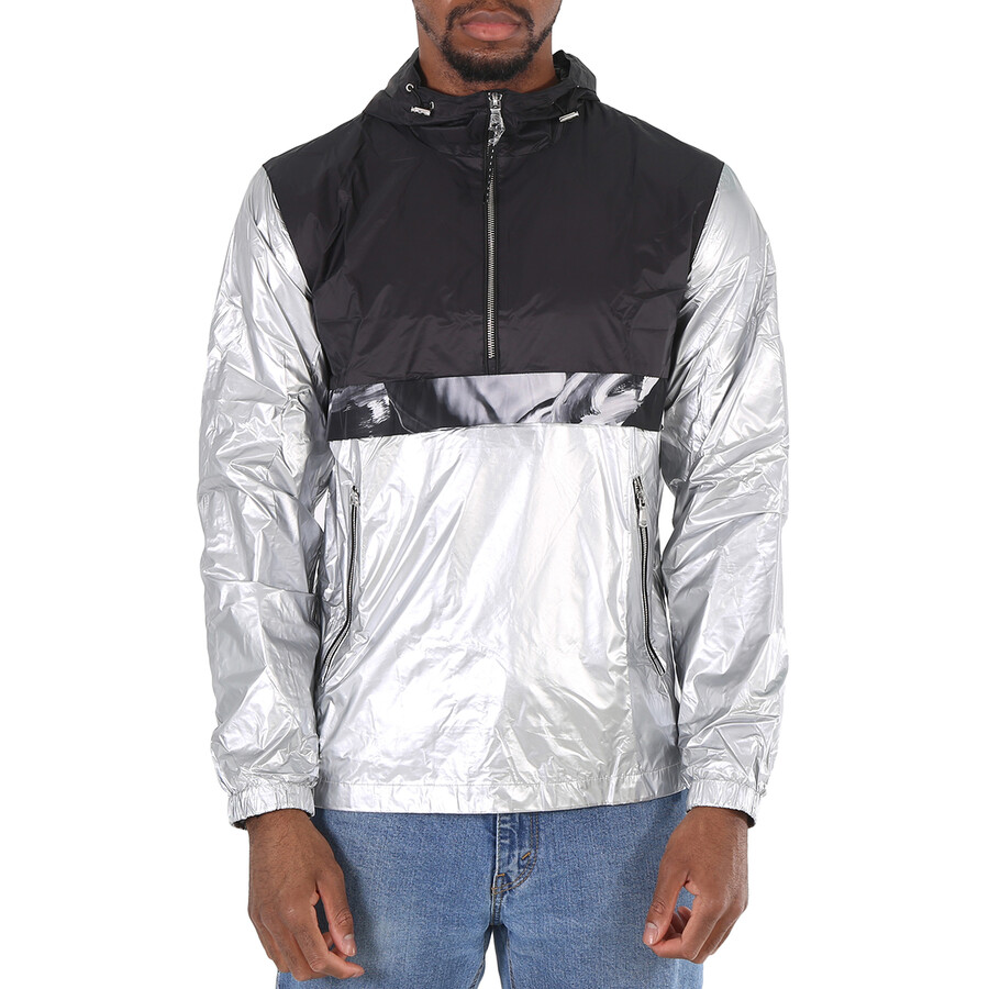 Men's Silver Reflective Windbreaker