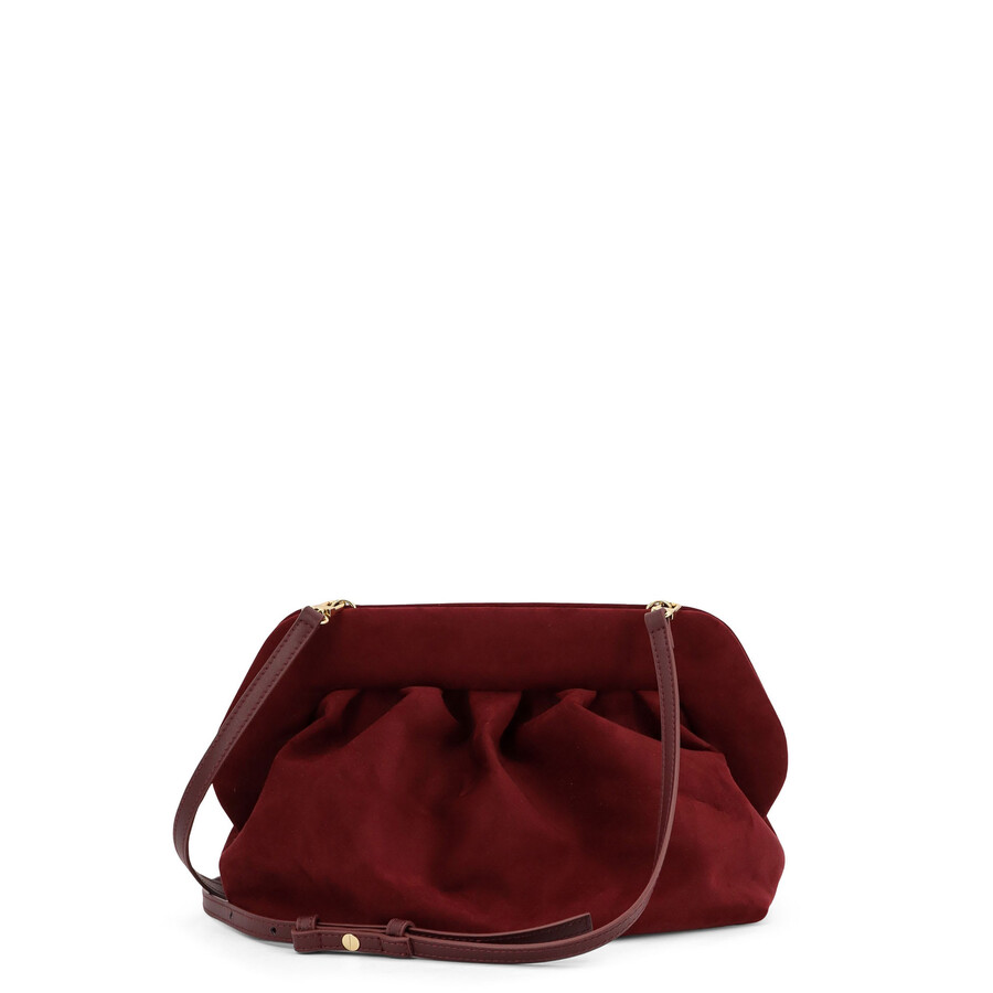 Themoirè Bios Faux Suede Clutch Bag In Brown