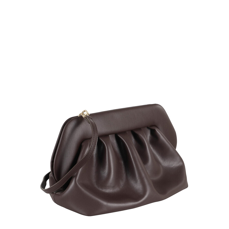 Themoirè Tia Faux Leather Clutch In Black