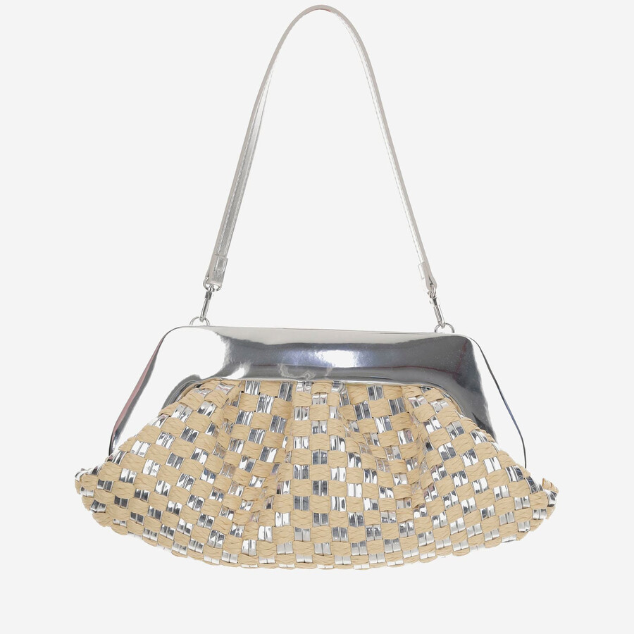 Themoirè Themoir Geo Bag With Woven Pattern In Neutral