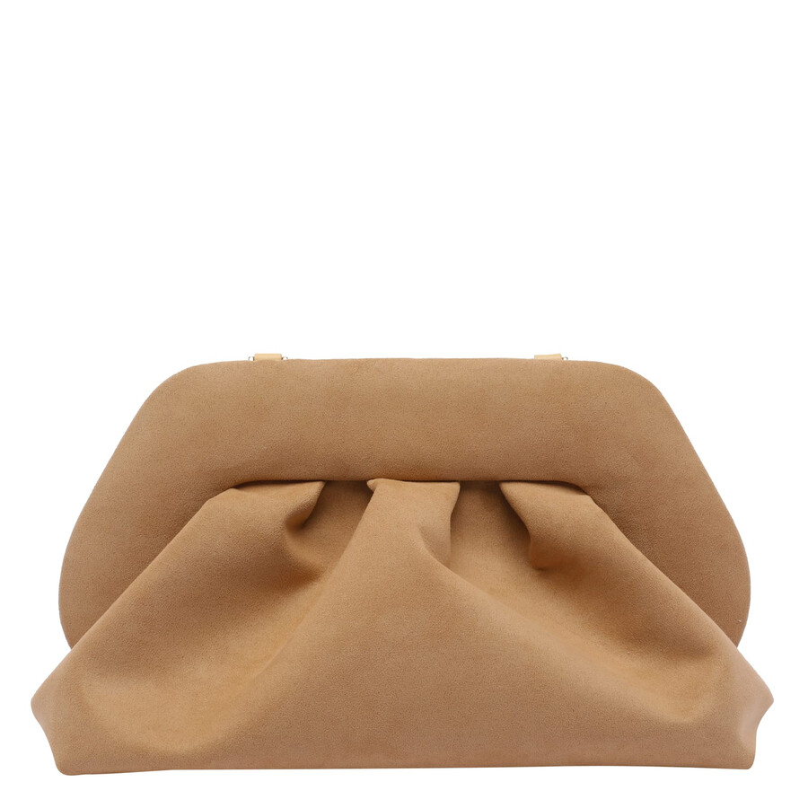 Themoirè Themoir Tia Suede Clutch In Sand