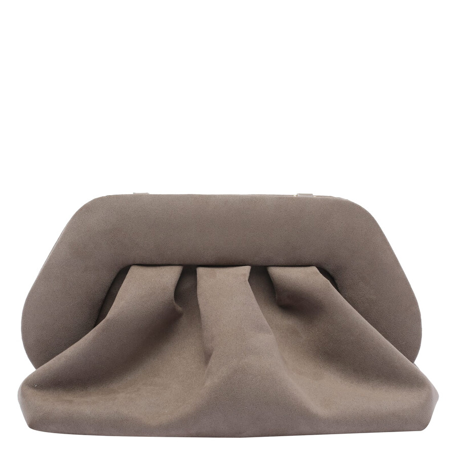 Themoirè Themoir Tia Suede Clutch In Gray