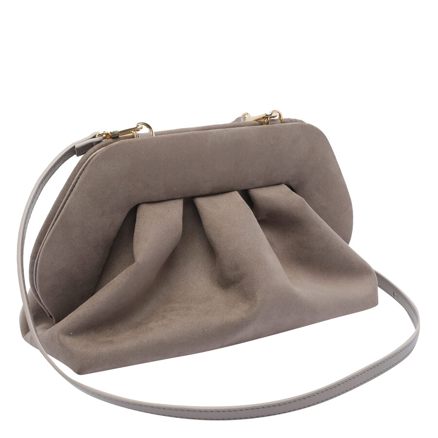 Themoirè Themoir Tia Suede Clutch In Gray