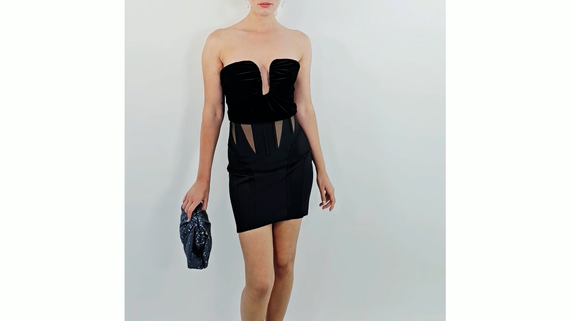 Thierry Mugler Ladies Black Corset Mini Skirt, Brand Size 34 (US