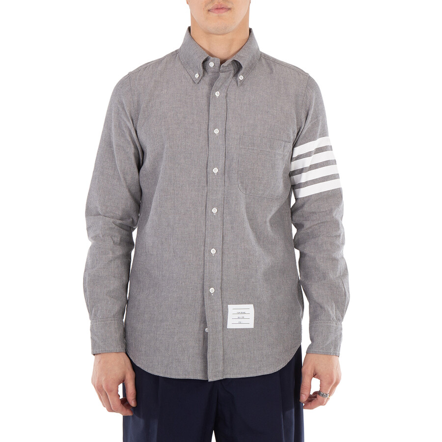 4-Bar Chambray Shirt In Med Grey