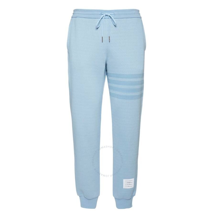 Thom Browne Classic 4 Bar Stripe Cotton Sweatpants In Blue