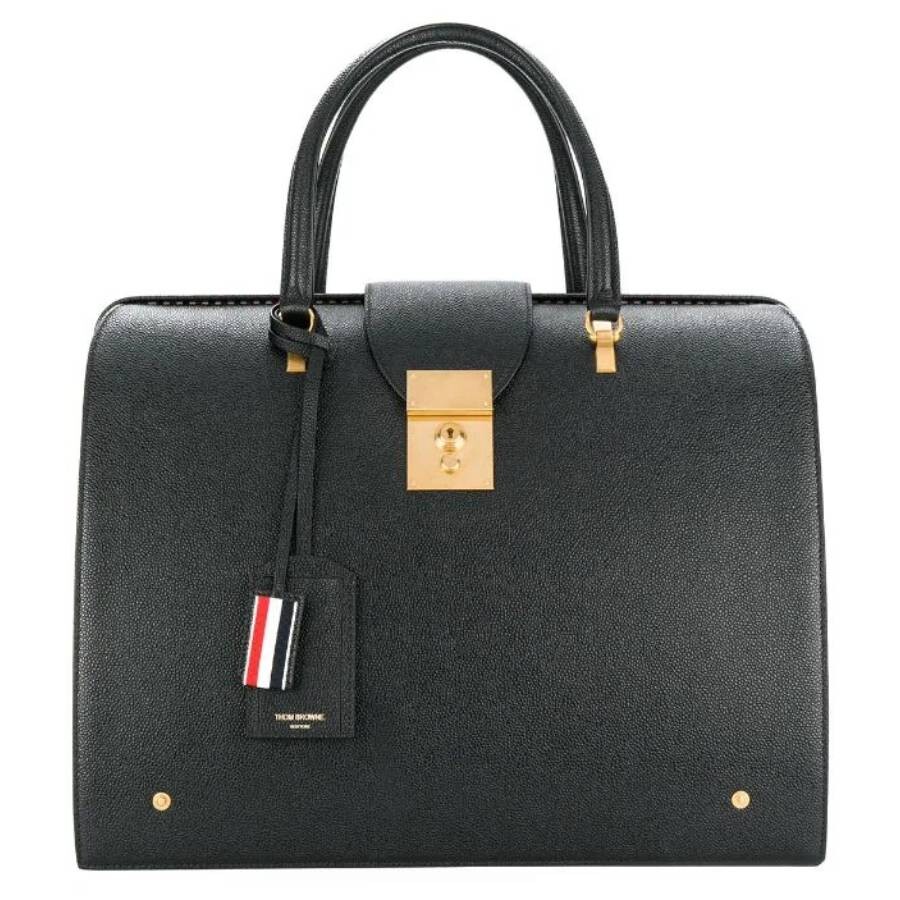 Thom Browne Black Pebble Grain Leather Mr. Thom Bag MAG001L