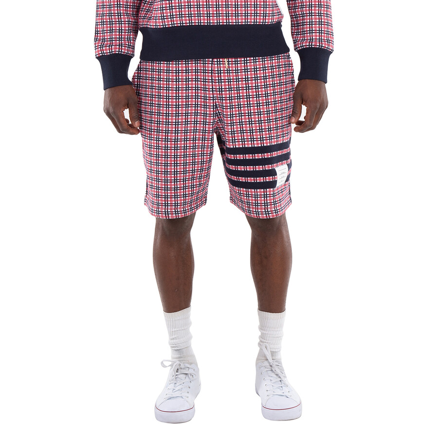 Cotton Check Jacquard 4-Bar Sweatshorts