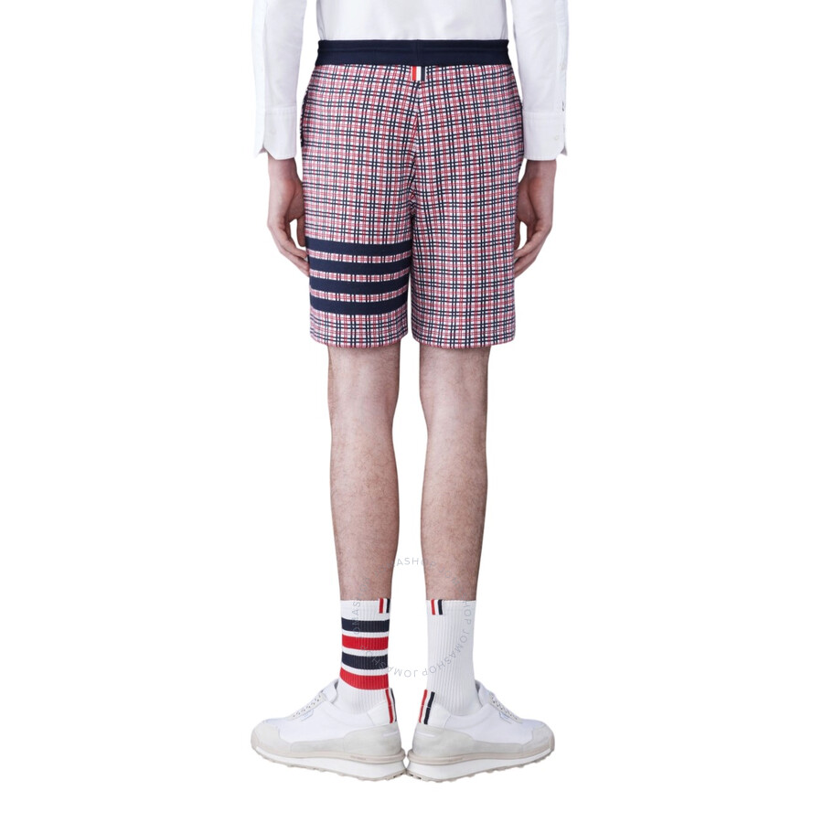 Thom Browne Check 4 Bar Sweat Cotton Shorts