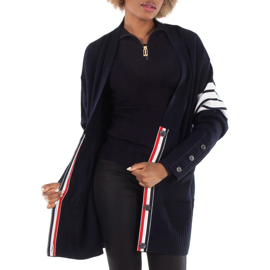 Thom Browne Exaggerated Fit Fine Merino Wool Cardigan, Brand