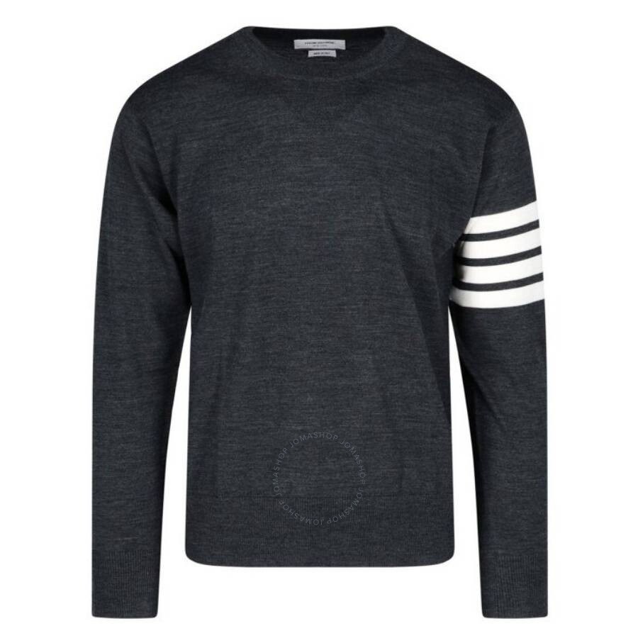 Thom Browne Stripe Sleeve Sweatshirt In Grey