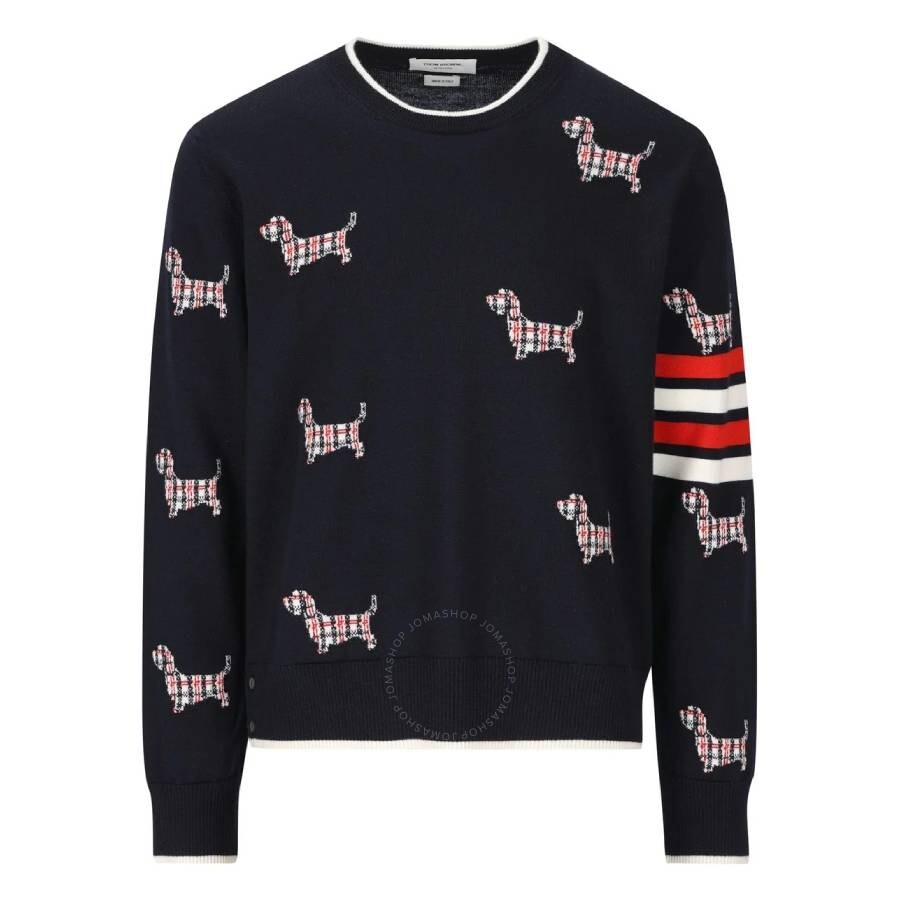 Thom Browne 4-bar Stripe Grosgrain Loop Jumper In Blue