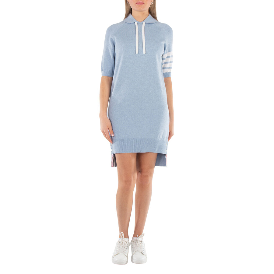 Jersey Stitch Raglan Sleeve Polo Collar Dress