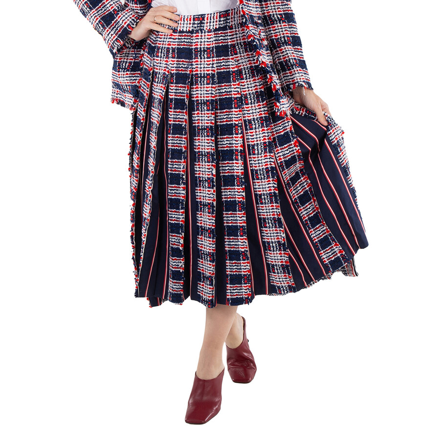 Ladies Chenille Tweed Pleated Skirt, Brand Size 38 (US Size 2)