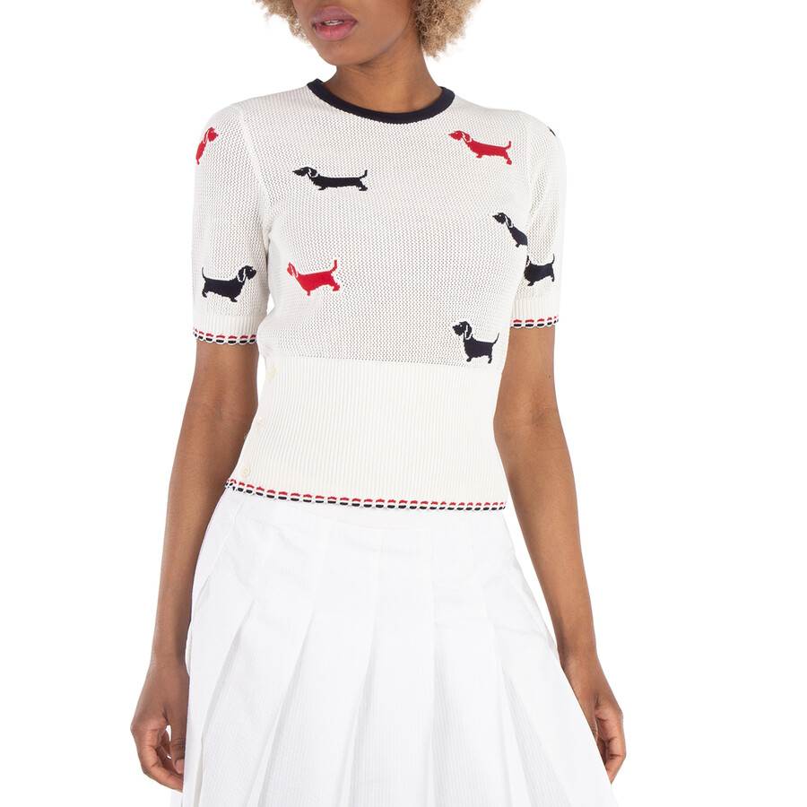 Ladies Cotton Pointelle Crewneck Hector Tee