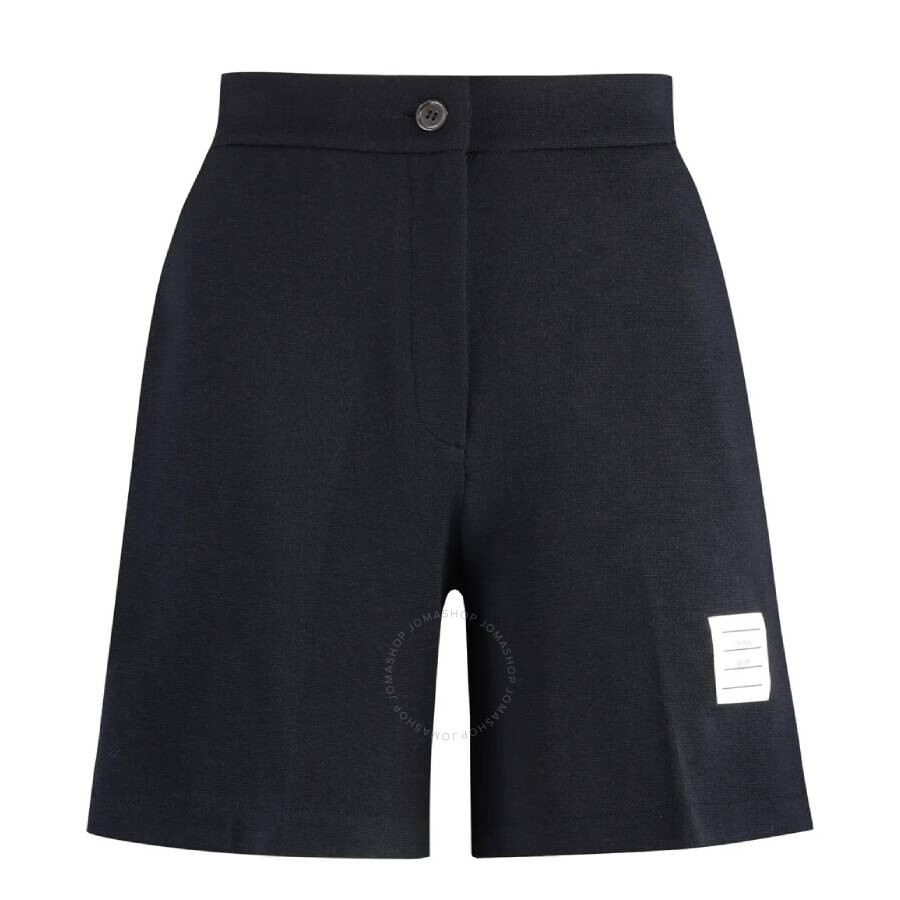 Thom Browne High Waisted Wool Shorts For Women In Blue
