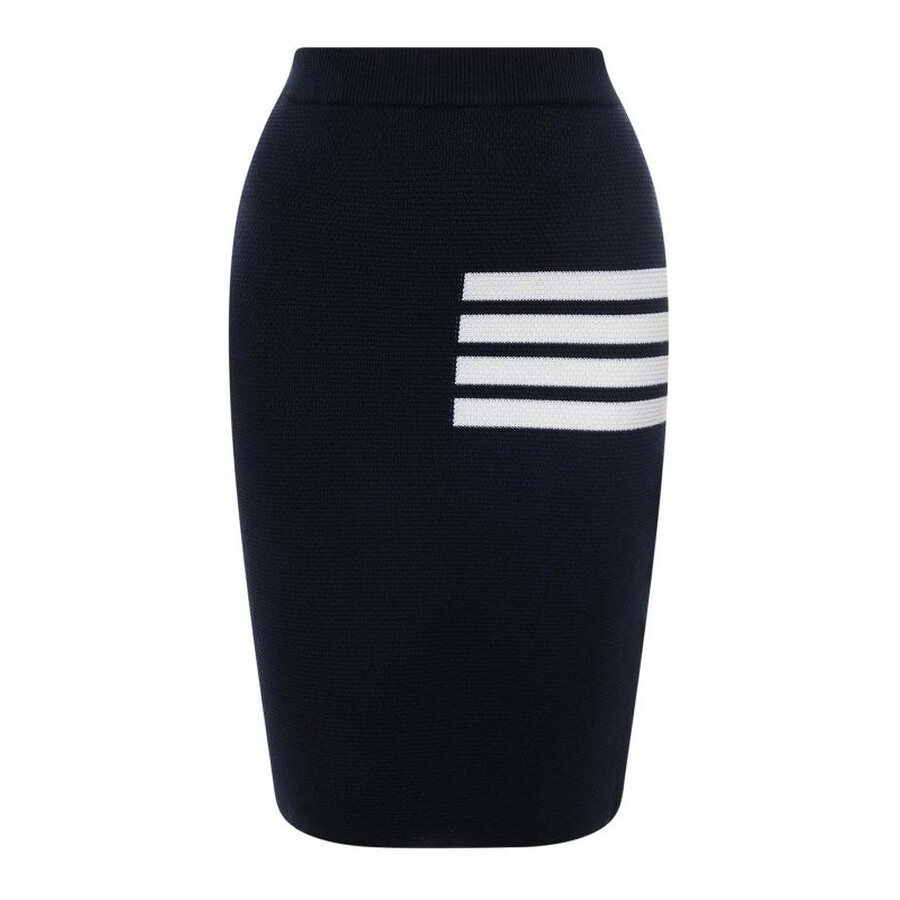 Thom Browne Ladies Navy 4-Bar Links Stitch Pencil Skirt
