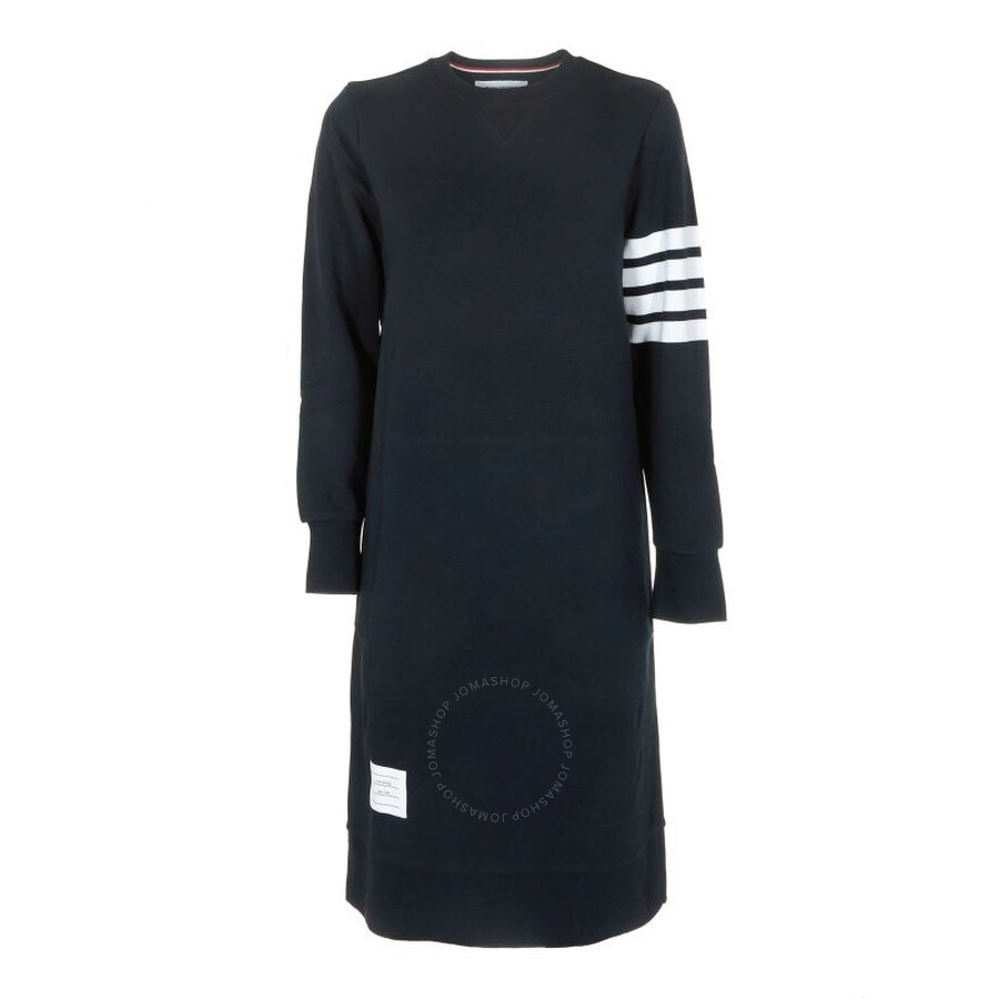 ワンピース THOM BROWNE DRESS (FJD056A00535 415) Thom Browne Ladies Navy Classic Loopback 4-Bar Sweater Dress