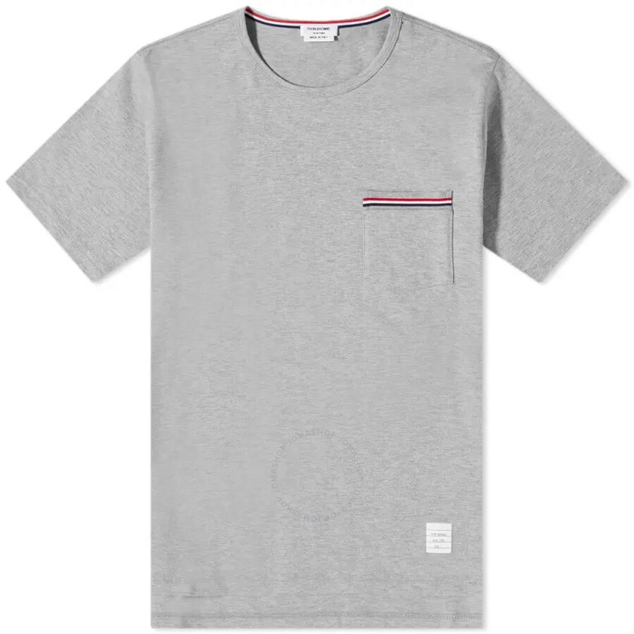 Thom Browne Light Grey Cotton Jersey Pocket T-Shirt, Brand