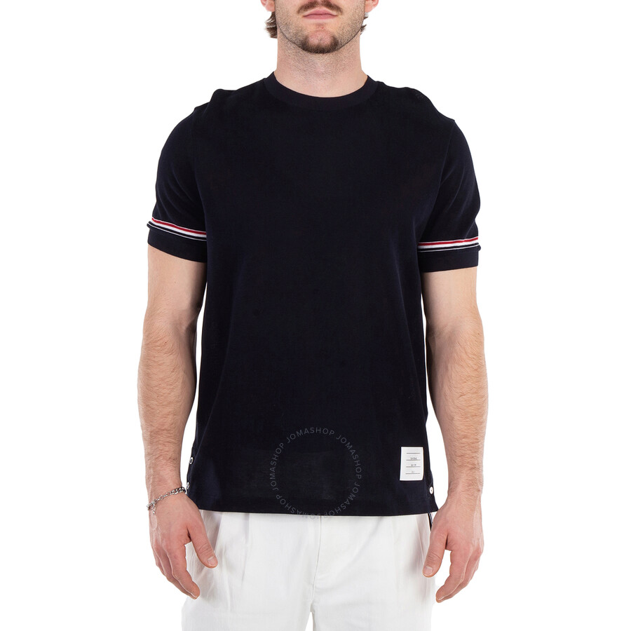 【送料&関税込】Thom Browne Cotton Knit T-shirt Thom Browne - Cotton knit T-shirt blue - The Corner