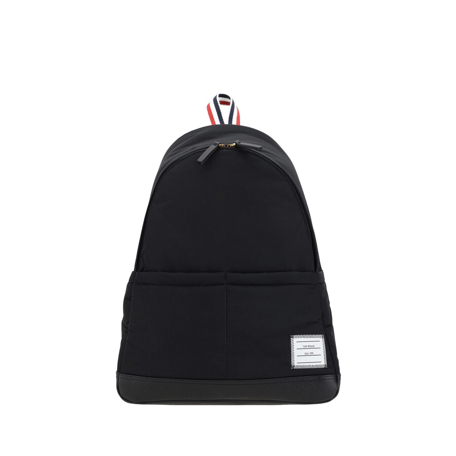 Thom Browne Branded Backpack Adjustable Straps In Black