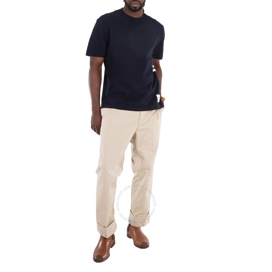 Thom Browne Men's Beige Typewriter Cloth Classic Backstrap Trouser In Beige